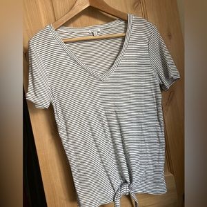 Splendid tie front tee striped size medium